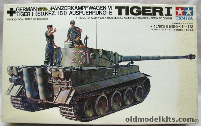 Tamiya 1/35 Panzerkampfwagen VI Tiger I (Sd.Kfz. 181) - Motorized - With Mabuchi RE26 Motor, MT126 plastic model kit